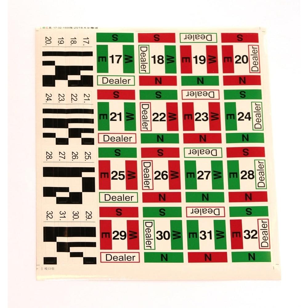 Stickervel dupliceerboard, nrs.17-32, Engelstalig