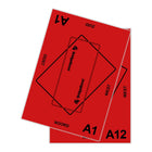 Set van 12 tafelbladen NBB rood, nummers A1 t/m A12
