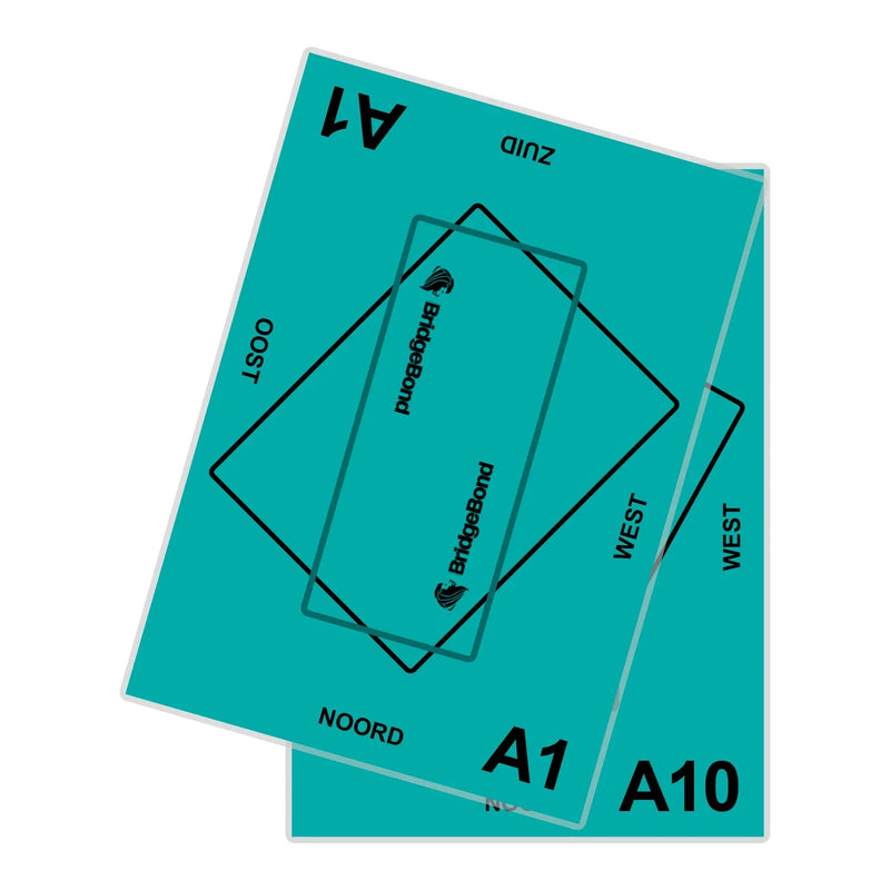 Set van 10 tafelbladen NBB groen, nummers A1 t/m A10