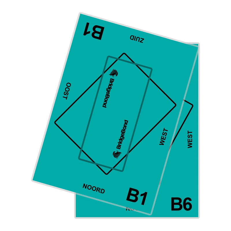 Set van 6 tafelbladen NBB groen, nummers B1 t/m B6