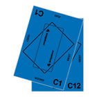 Set van 12 tafelbladen NBB blauw, nummers C1 t/m C12