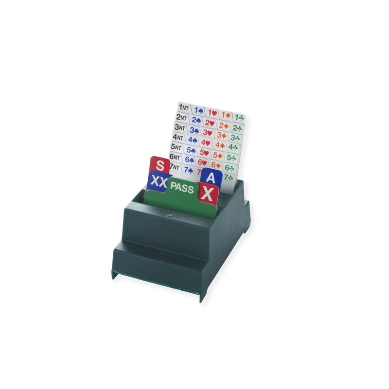 Bidding-box Neo groen, de set bestaat uit vier losse biddingboxen