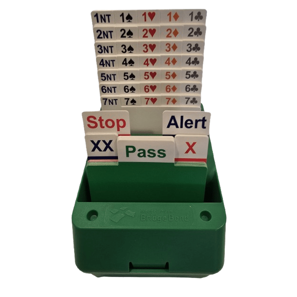 Biddingbox NBB groen incl. luxe vulling set van 4 stuks