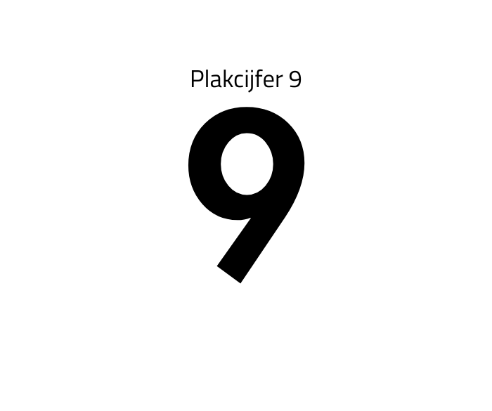 Plakcijfer 9