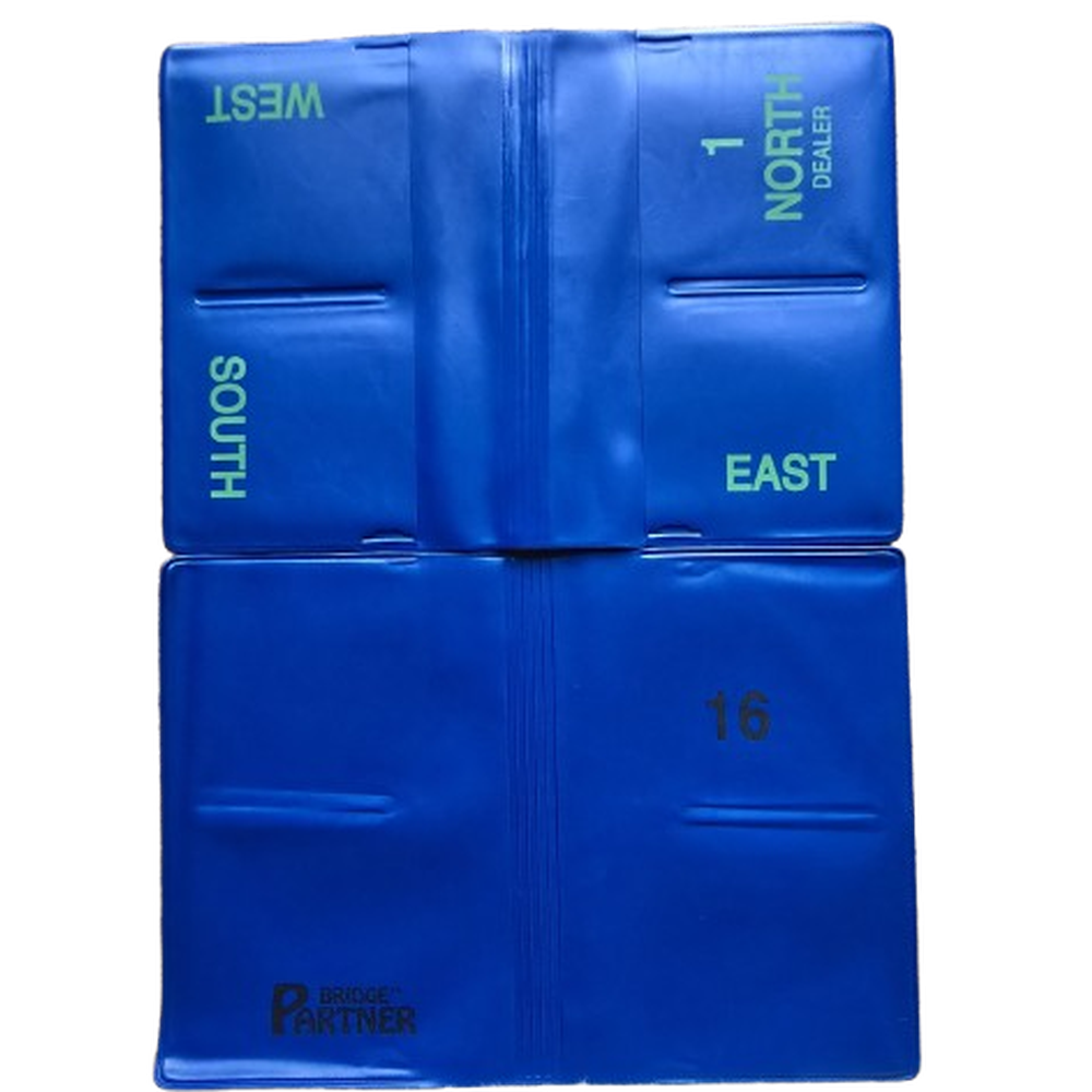 Softboards blauw, bestaande uit 16 mapjes in seal, nrs. 1 t/m 16