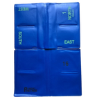 Softboards blauw, bestaande uit 16 mapjes in seal, nrs. 1 t/m 16