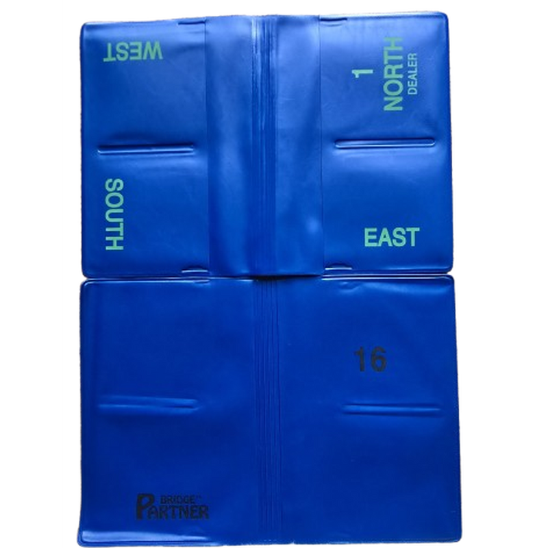Softboards blauw, bestaande uit 16 mapjes in seal, nrs. 1 t/m 16