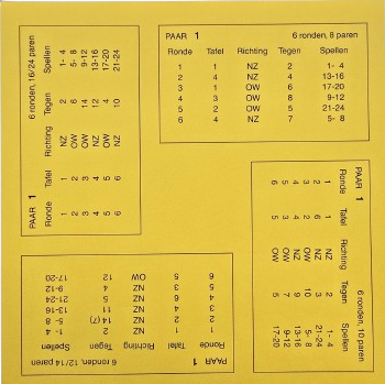 Multiplexkaarten geel, bestaande uit 1 set kaarten