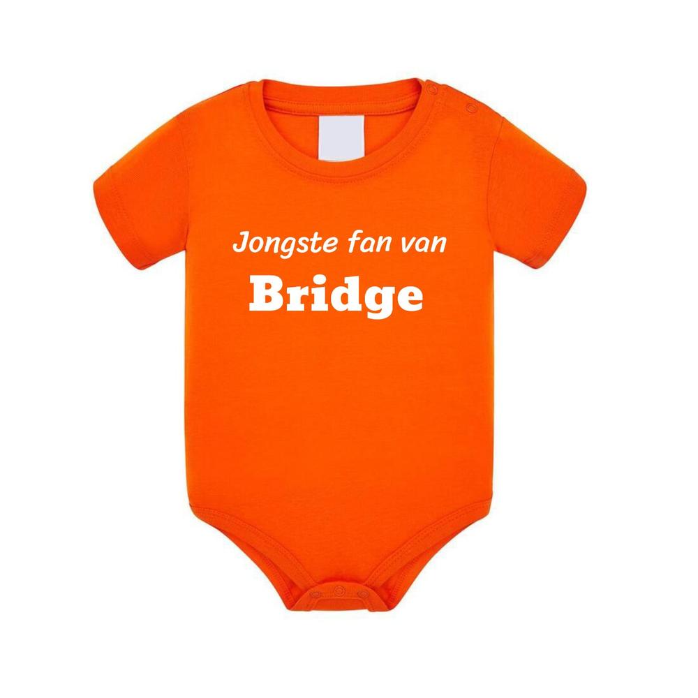 Rompertje Bridgefan maat 68 oranje