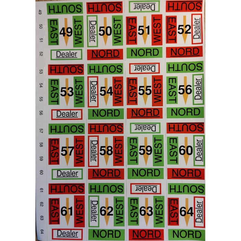 Stickervel superplusboard, nrs. 49-64, Engelstalig