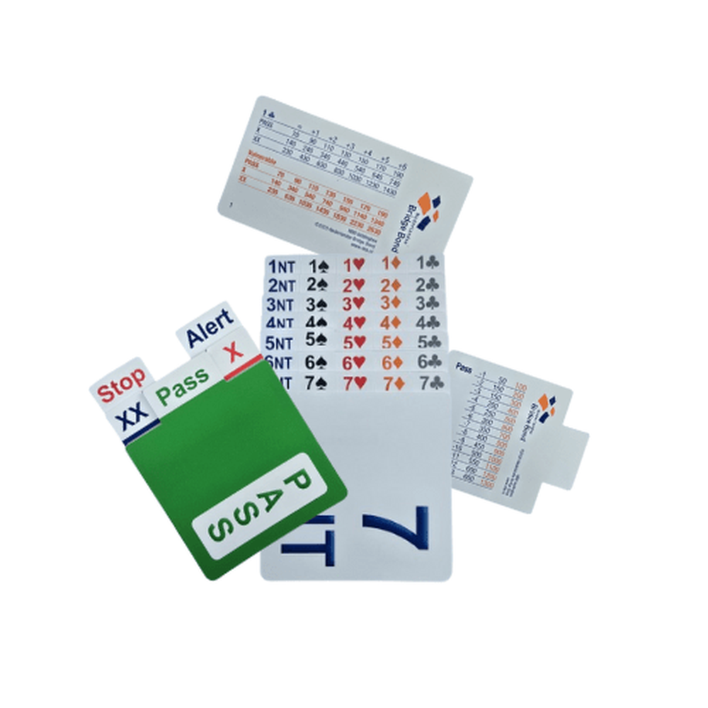 Biddingboxkaartjes NBB, 4 sets, luxe uitvoering